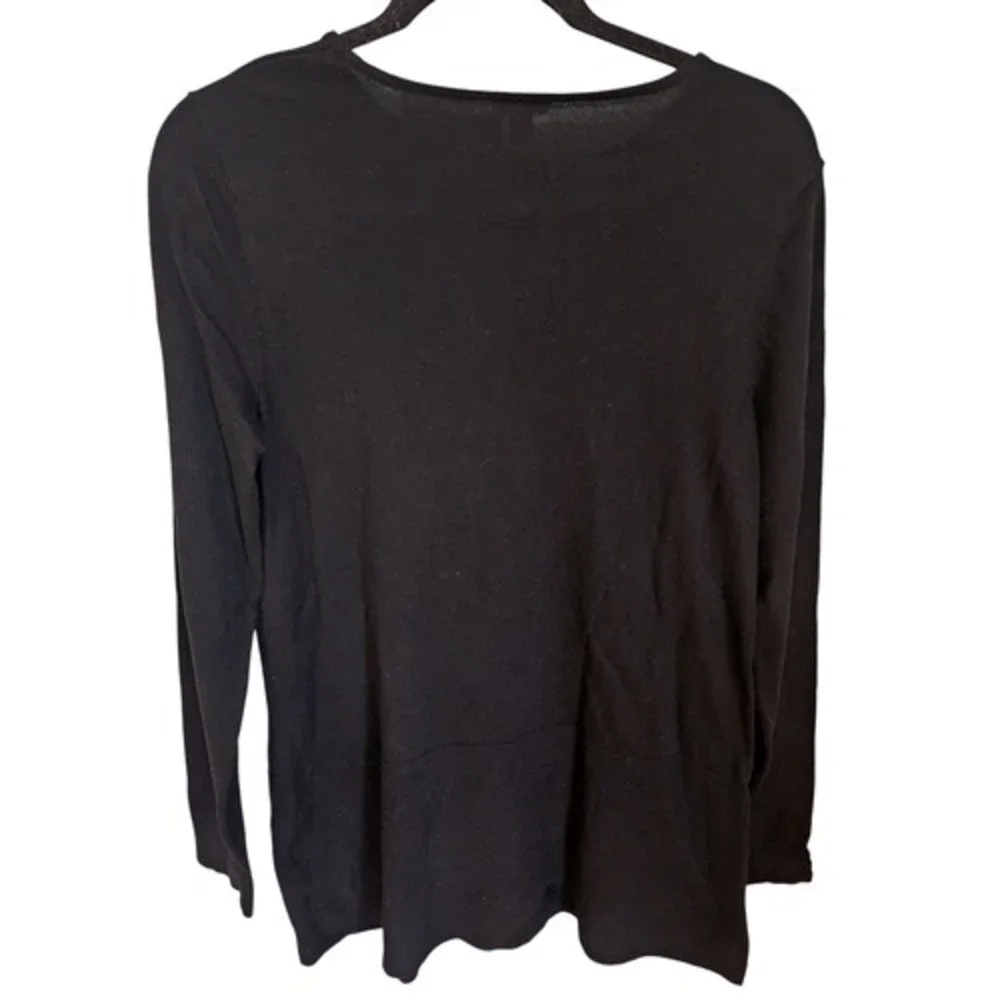J. Jill Black Long Sleeve Knit Top, Tall‎ Size Small, Everyday Essential